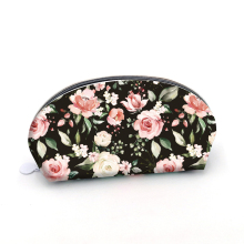 Custom flower make up PU cosmetic bag