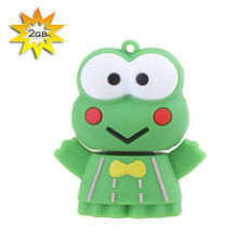 2gb Customized Usb Flash Drive , Green Frog Style Usb 2.0 Stick