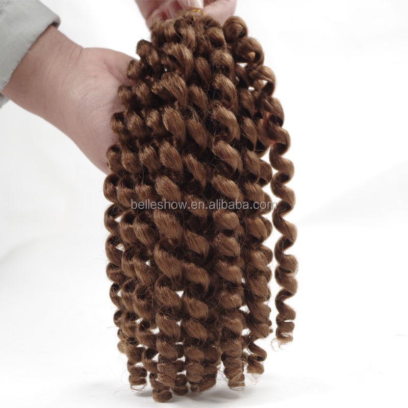 Hot sell Wholesale jamaican bounce crochet synthetic braiding hair  cheap jumpy wand curl curly crochet braids