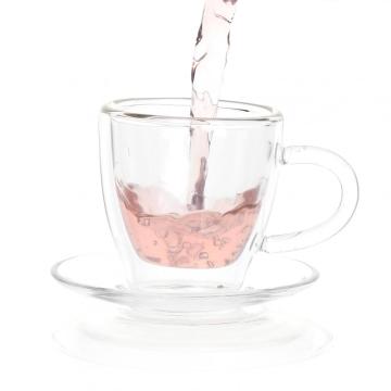 Double Wall Custom Glass Mug For Blue Mountain Coffee