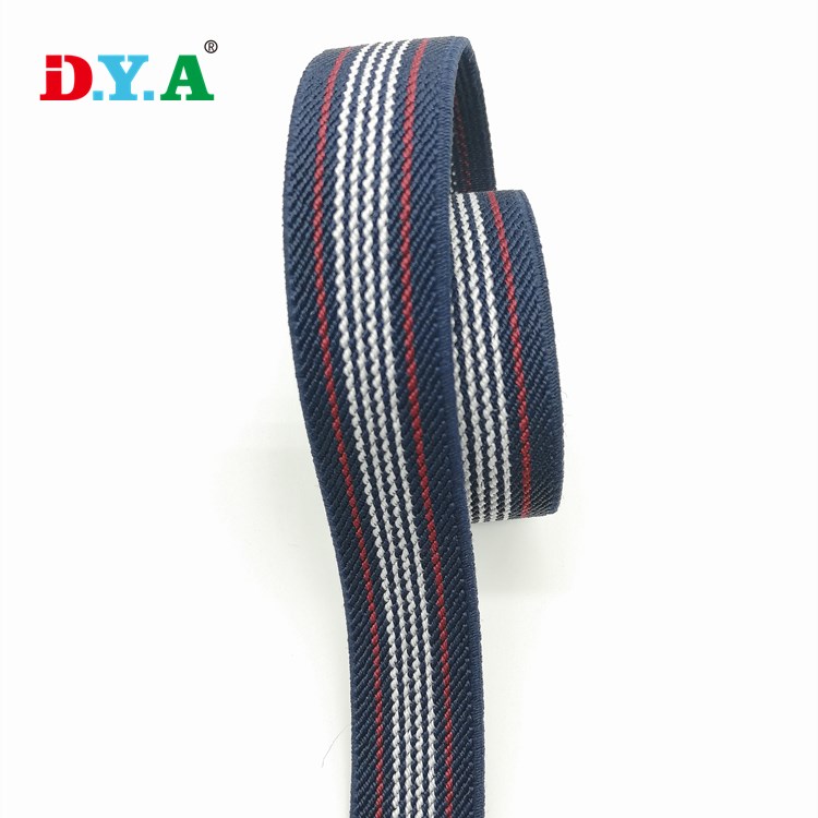 Durable High Density Stripe Jacquard Woven Twill Elastic Band
