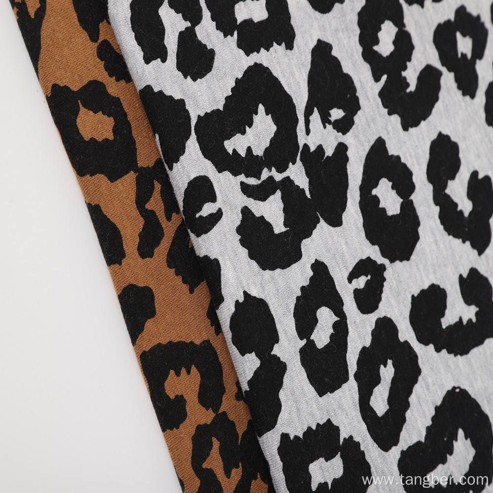 cvc brushed custom animal print fleece fabric