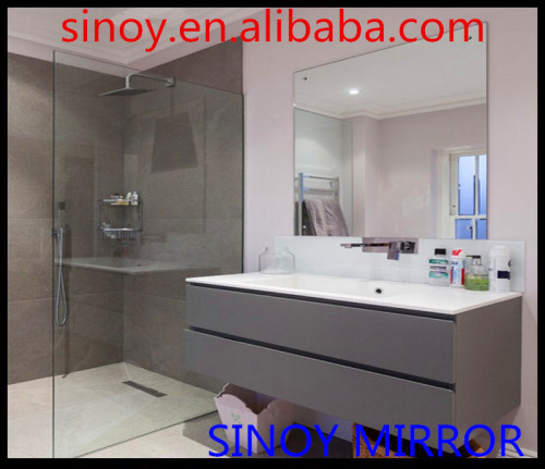 Modern durable 1.1mm to 8mm waterproof vanity mirror, hotel vanity mirror, bathroom vanity mirrors in customer size