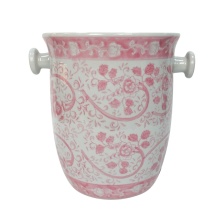 RZKA241125 Pink and White Floral Ceramic Fruit Storage Basket