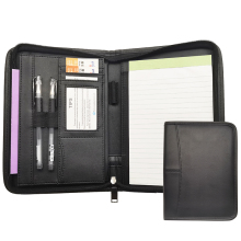 Modernqiu A5 PU Leather Portfolio with Zipper