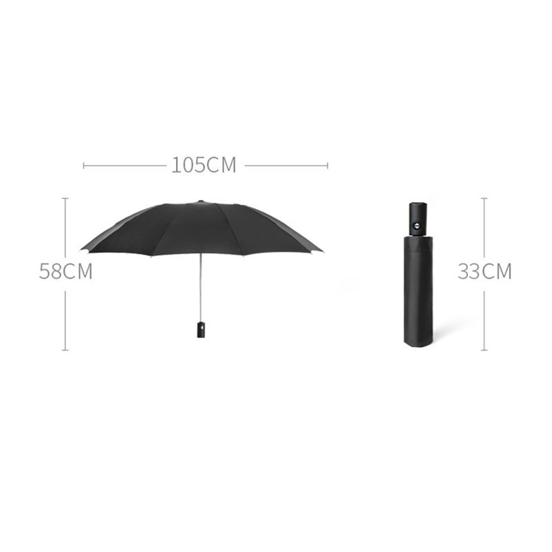 Xiaomi LED Automatic Windproof Umbrella With Reflective Stripe Reverse Light Umbrella Three Folding Inverted 10 Ribs Umbrellas