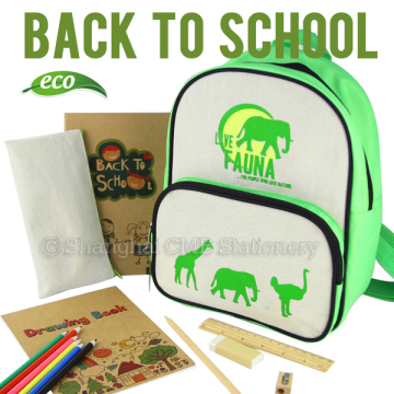 Back to School Eco Natural Wholesale School Bags with Art Set for Kids