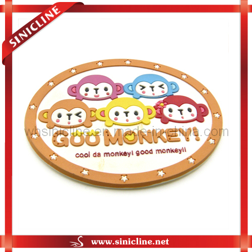 Colorful Rubber Embossed PVC Cartoon Label for Children Garment