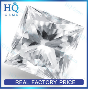 wuzhou Princess Cut zircon stone white cz square cubic zircon