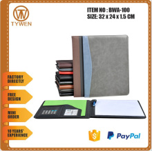 hot sale A4 pu leather presentation file folder / portfolio folder