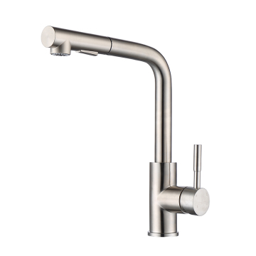 Brass pull out kitchen faucet