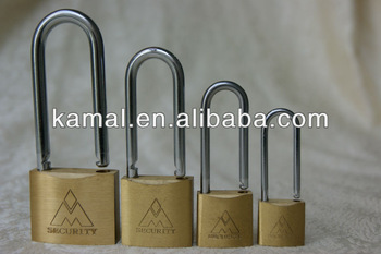 LONG SHACKLE BRASS PADLOCK