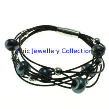 Fashion Bearl Multi-strand Womens Stainless Steel Bracelets , Rose Bracelets For Gift