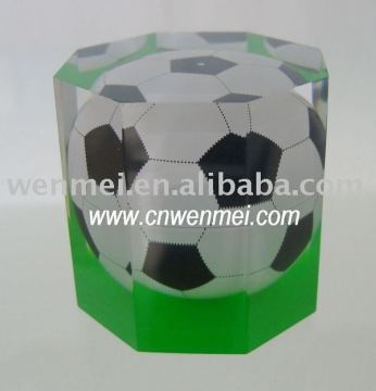 Lucite gift with football inside