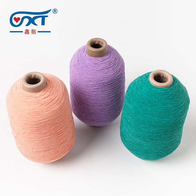 Custom colors 100% Polyester Elastic Covered Rubber Thread Spandex Yarn