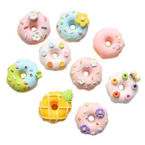 Leuke Donut Slime Charms Kralen Cookies Mooie Zoete Donut Plaksteen Hars Cabochons Knoppen Voor Handwerk Scrapbooking DIY