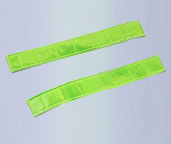 LED PVC Reflective slap wrap elastic reflective velcro armband glow in dark