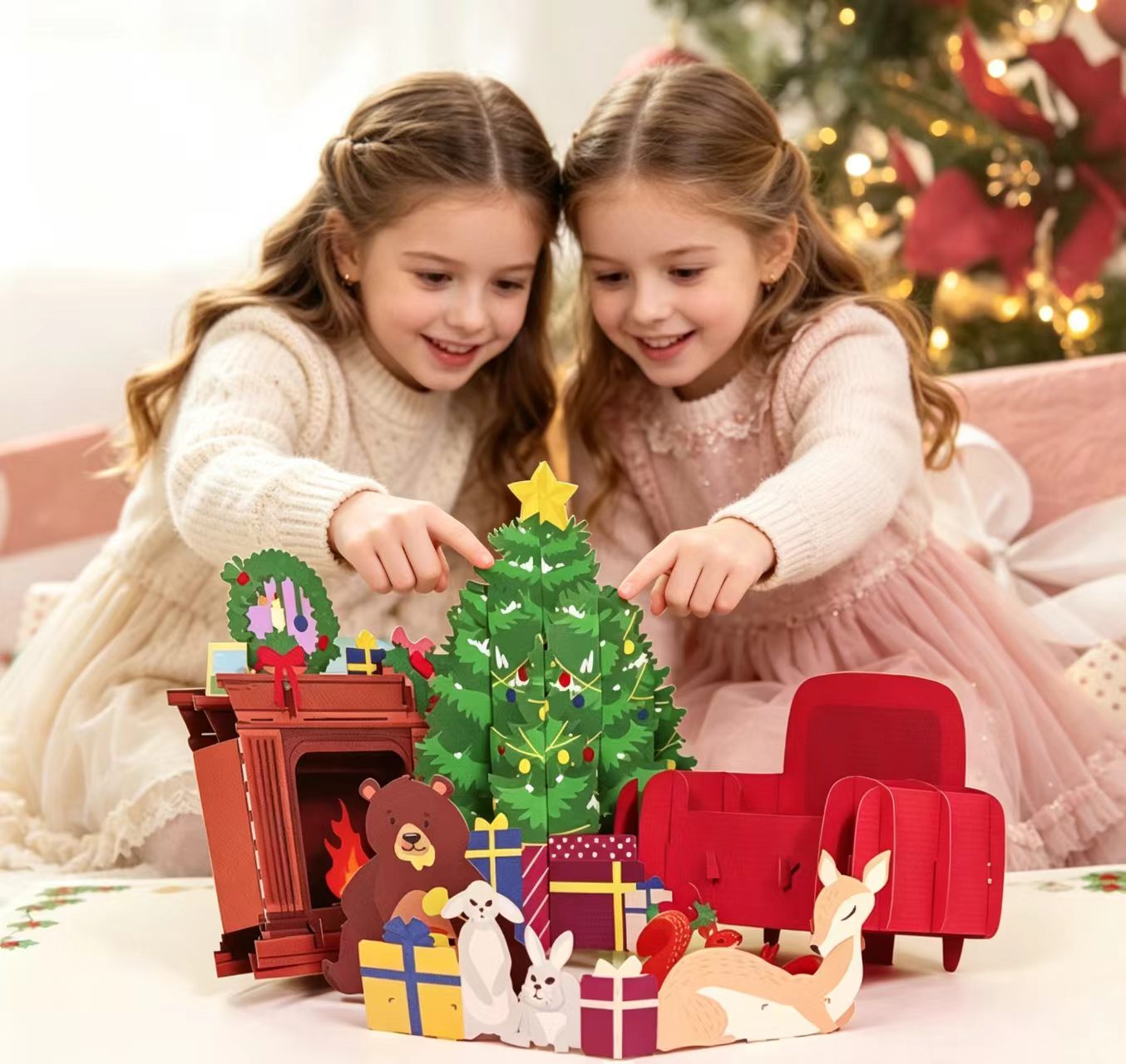 Fantastyczna wyskakująca kartka świąteczna 3D 3d fantastic christmas pop up card