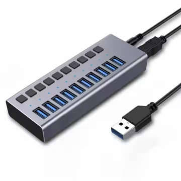 7 Ports USB 3.0 Hub Splitter Docking Station for Computer Laptop