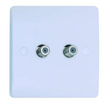 2 Gang Satelite Socket (White Soft Edge)