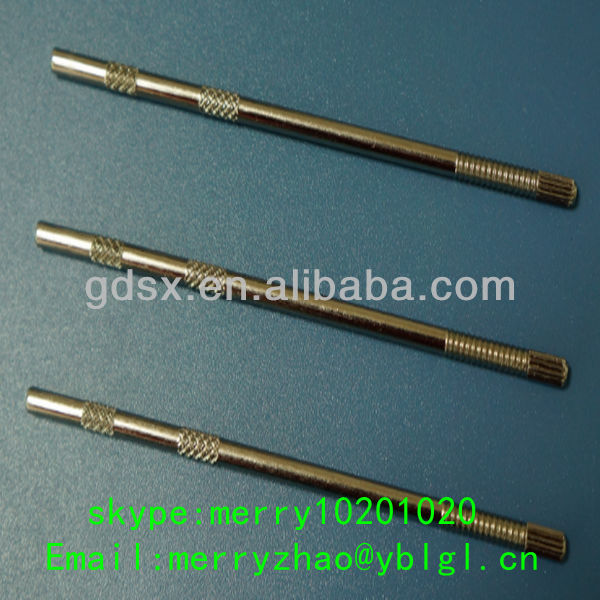 Customized hardware parts CNC metal Stainless Steel turning thread knurled Shaft for Toy