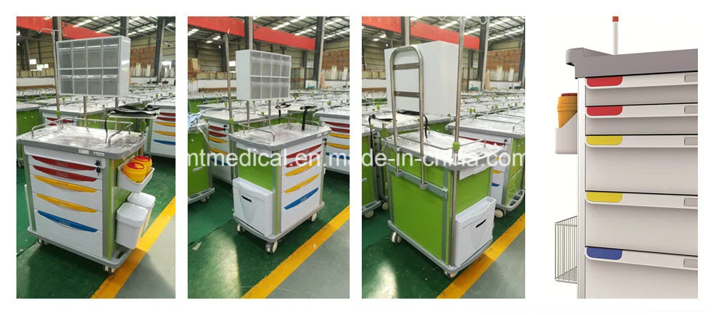 Mobile ABS Medical Anesthesia Crash Trolley Cart