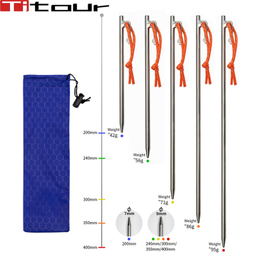 Titanium Alloy Tent Pegs Outdoor Camping Tent