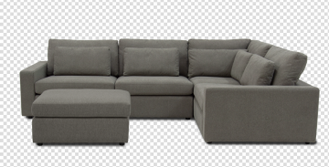 Multi person sofa fabric gray