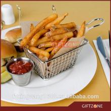 127*127*87mm Stainless Steel Mini Fry Basket Mini Food Presentatin Basket