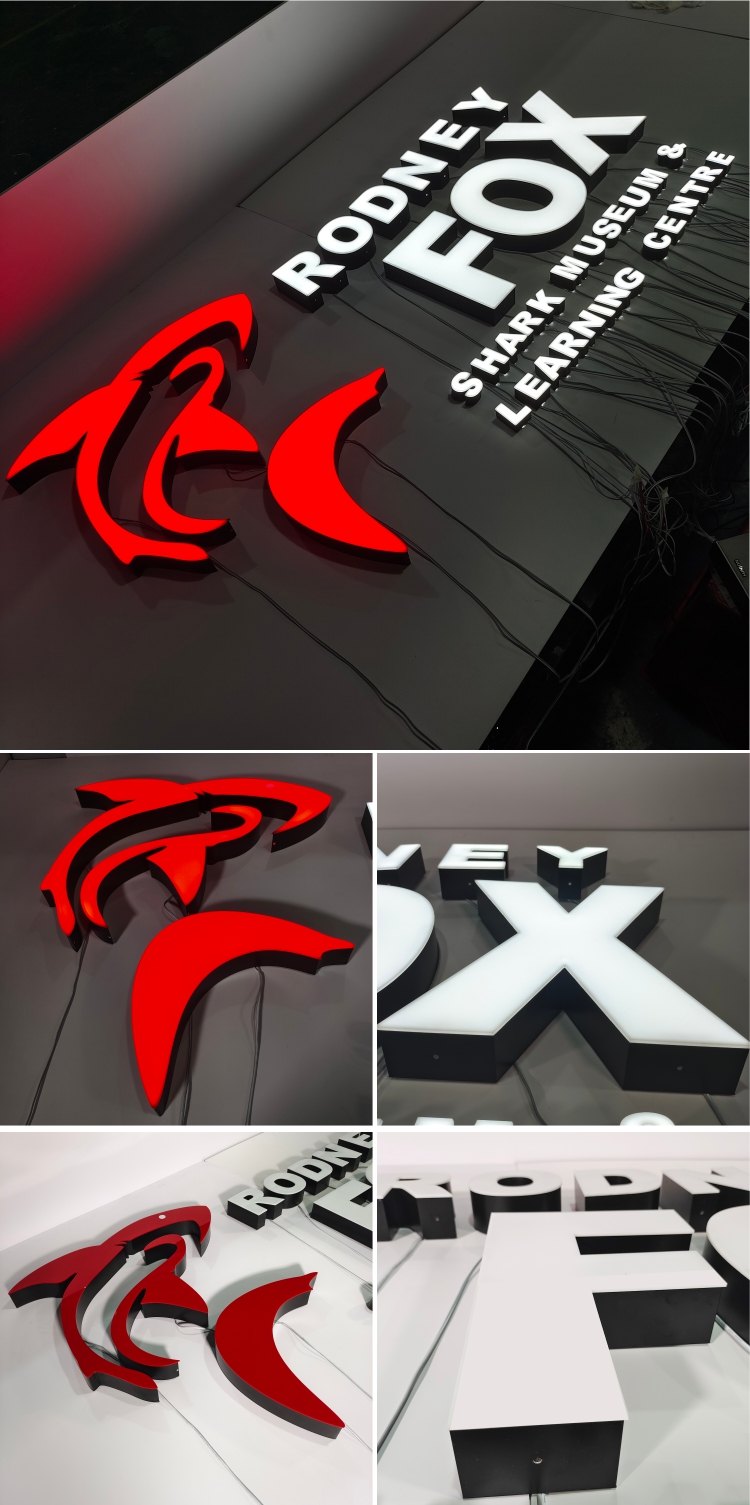 DINGYISIGN Custom Made Outdoor Waterproof Stainless Steel Frame Wall Frontlit Business Led Letter 3D Logo Sign Board