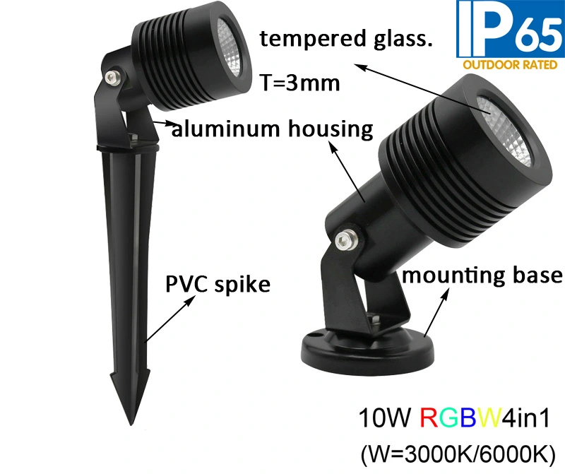 10W RGBW 4in1 LED Garden Spot Light