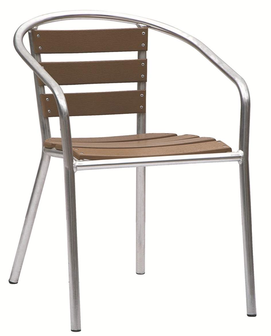China Wholesale Price Comfortable Aluminum Stacking Plastic Poly Natural Wood Taburete Restaurant Chair