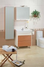 PVC Modern Double Sinks With Cabinet Bathroom