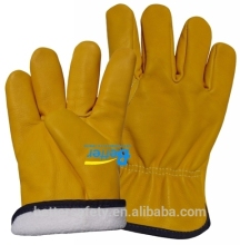 Wing Thumb Yellow Cow Skin Leather Glove Warm lining China Supplier