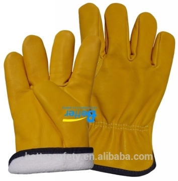 Wing Thumb Yellow Cow Skin Leather Glove Warm lining China Supplier