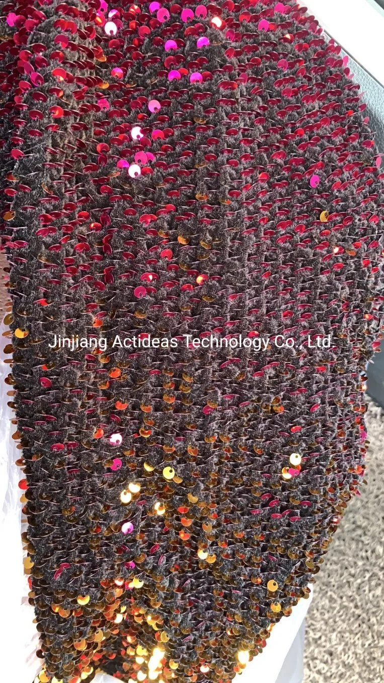 Wholesale Bling Shiny Sequin Embroidery Sequin Fabric for Shoes