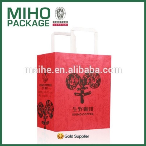 Wholesale Machine Made Flat Paper Handle China Christmas Candy Pape Bag