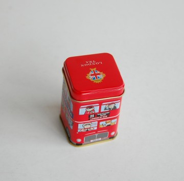 square mini tin box for tea