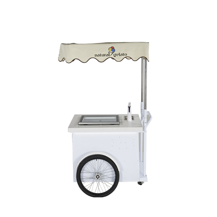 Ice cream cart Mini cute ice cream cart display cabinet outdoor small ice cream cart