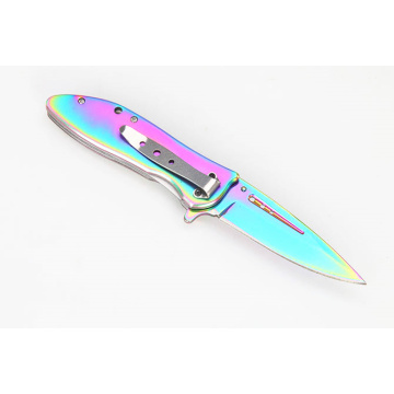 Colorful Titanium Rainbow Pocket Knife