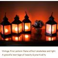 Flame Effect LED Lantern Golden Brushed Black