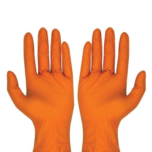 Powder free Orange Nitrile gloves