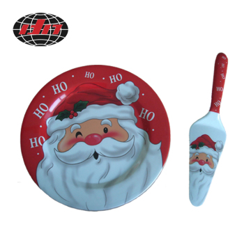 Santa Claus Melamine Plate Round