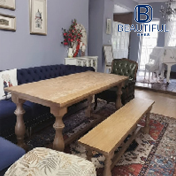 Natural Wood Solid Dining Table