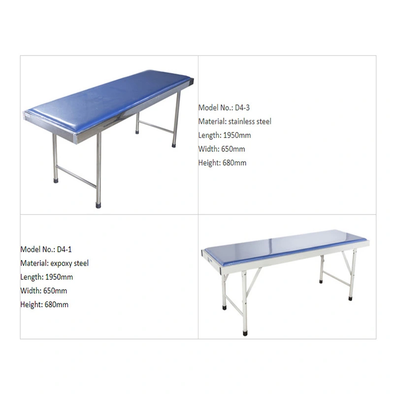 Blue Stainless Steel Hospital Delivery Exam Bed