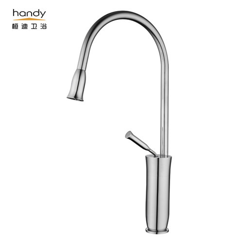 White Brass Deck Mounted Kitchen Faucet