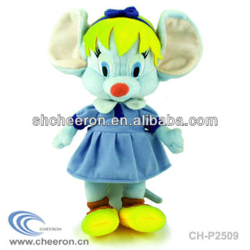 Custom plush grey mouse with skirt