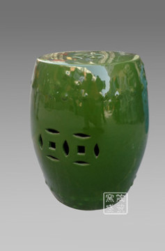 green colored glaze porcelain cool stool
