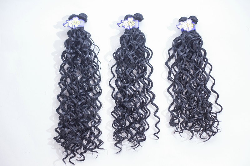 Adorable Wholesale High Quality Spanish Wave Brazilian raw material big synthetic kinky curl hair weave