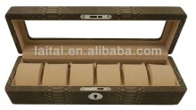 gray leather watch box
